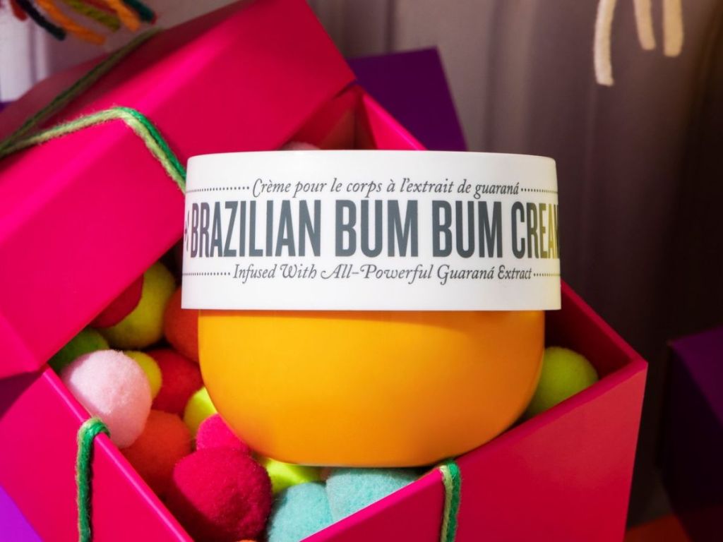 Sol de Janeiro Bum Bum cream on a gift box