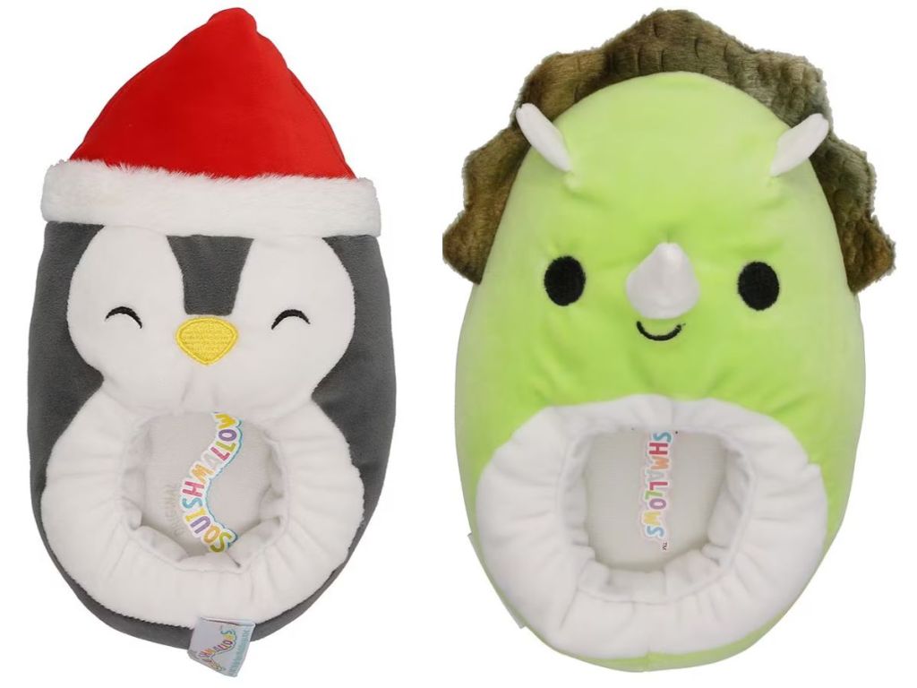 Squishmallow Slippers Penguin and Dino