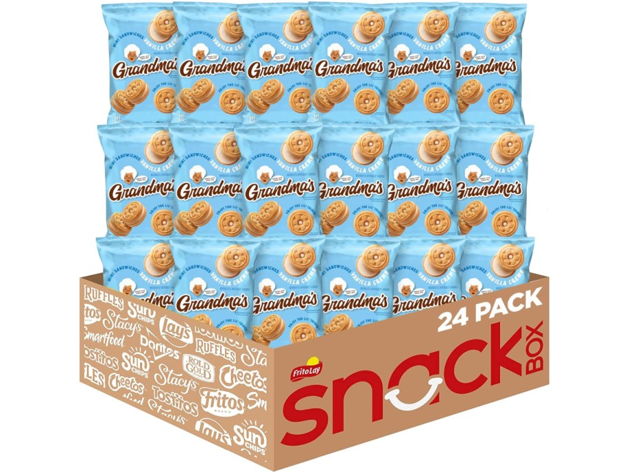 Stock image of Grandma’s Mini Vanilla Sandwich Crème Cookies 24 Pack
