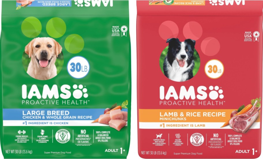 Stock image of IAMS proactive health dog bags-2