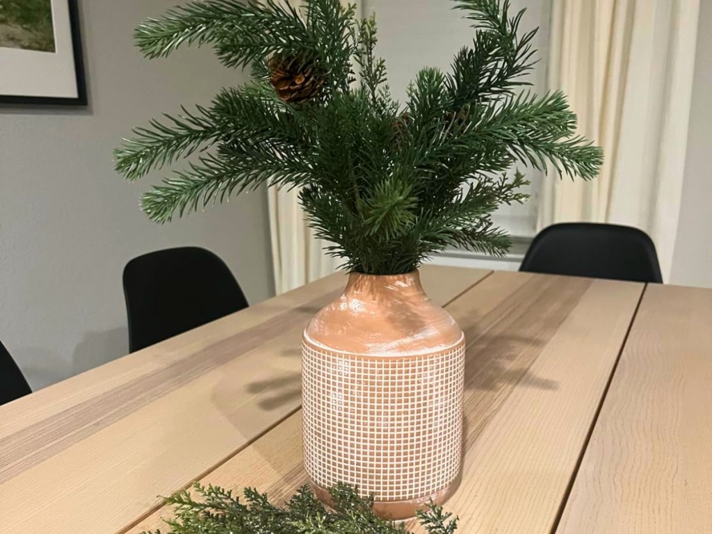 amazon terracotta decorative vase with pine branches
