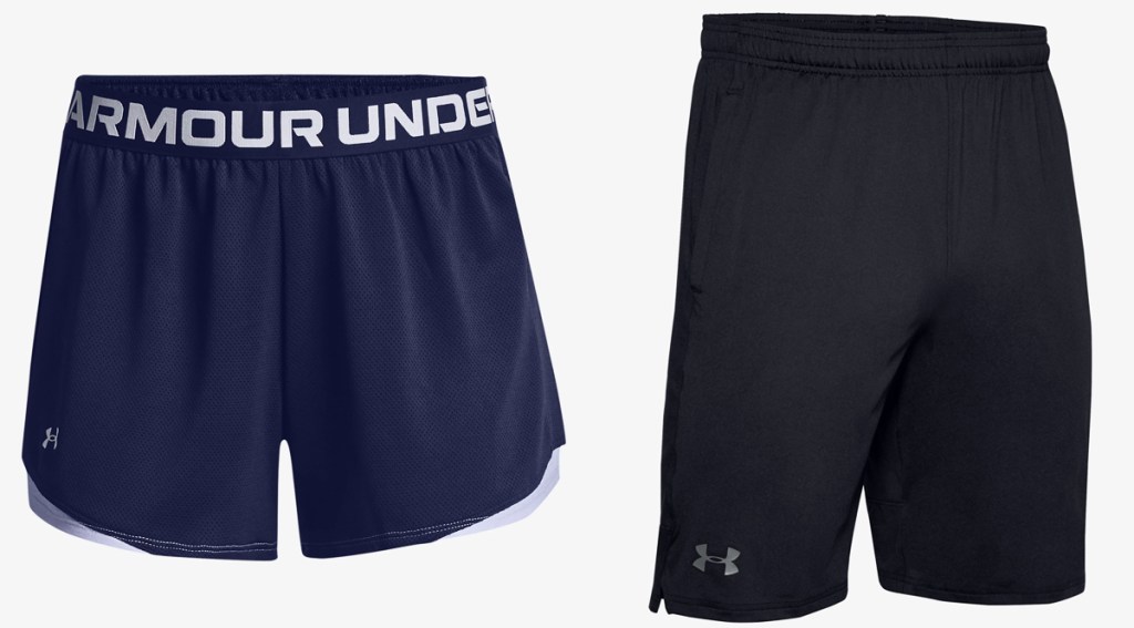 navy blue and black pairs of shorts
