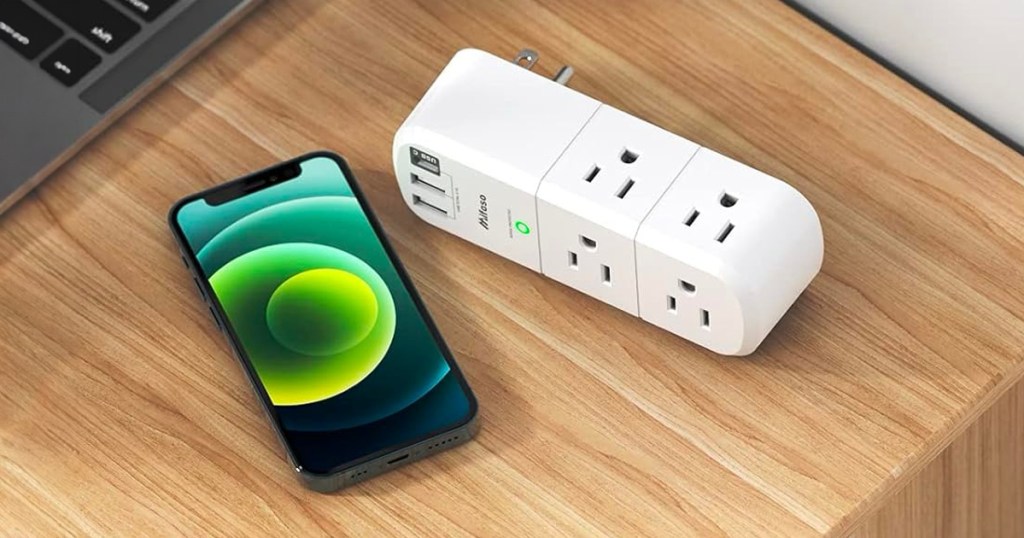 USB Outlet Extender Surge Protector 