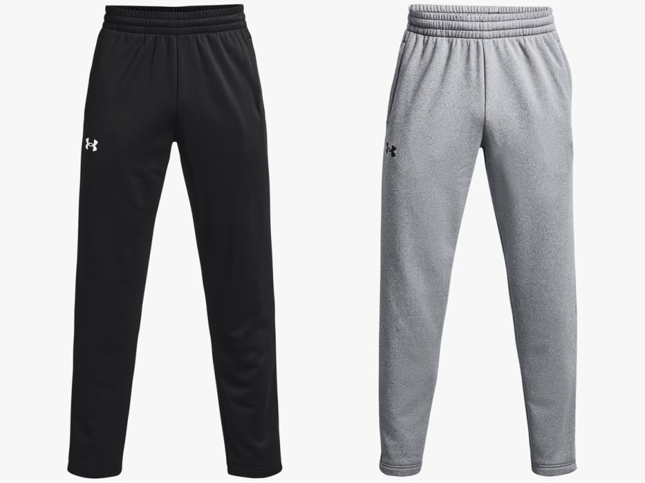 pairs of black and grey sweatpants