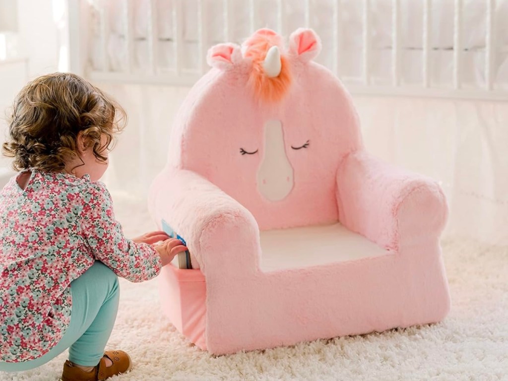 Soft Landing Sweet Seats Unicorn Comfy Toddler Lounge Chair