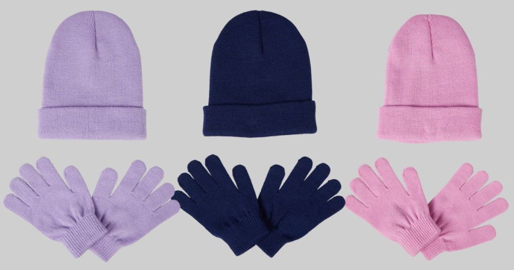 32 Degrees Kids Basic Knit Beanie and Gloves Set