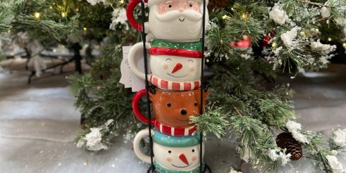 Christmas Stacking Mugs w/ Wire Rack ONLY $9.98 at Walmart