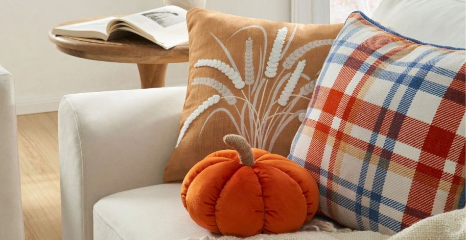 Decorative pillows on a couch