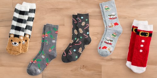 Cozy Holiday Socks Only $1.26 on Kohls.com (Regularly $6) | Great Stocking Stuffer!