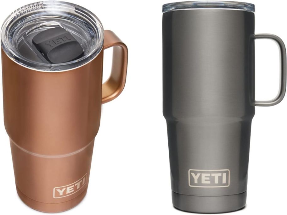 Stock images of two YETI cups with handles