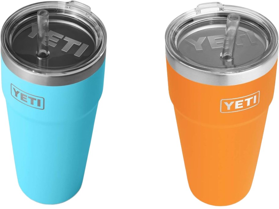 Stock images of 2 YETI straw cups