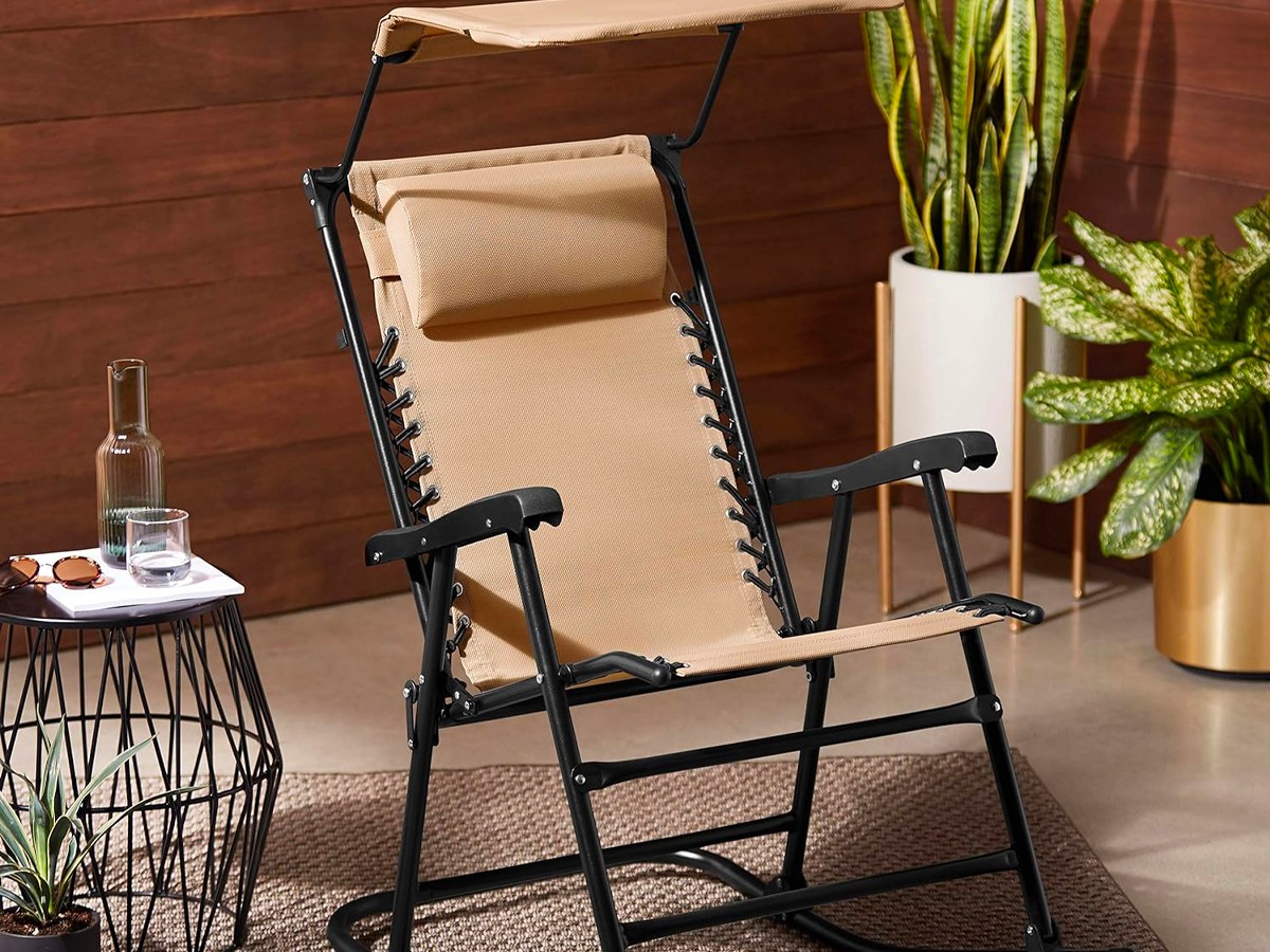 Amazon Basics Foldable Rocking Chair w/ Canopy ONLY $74.99 Shipped ...