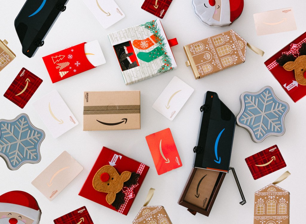 assortment of amazon gift cards