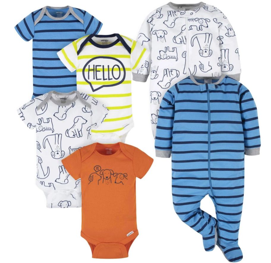 6 pack baby boy onsies