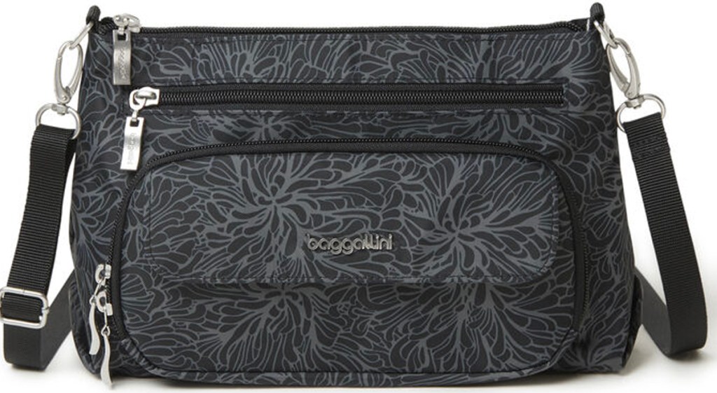 gray and black baggallini bag