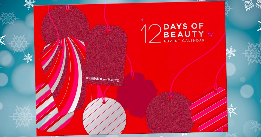 12 days of beauty advent calendar on blue background