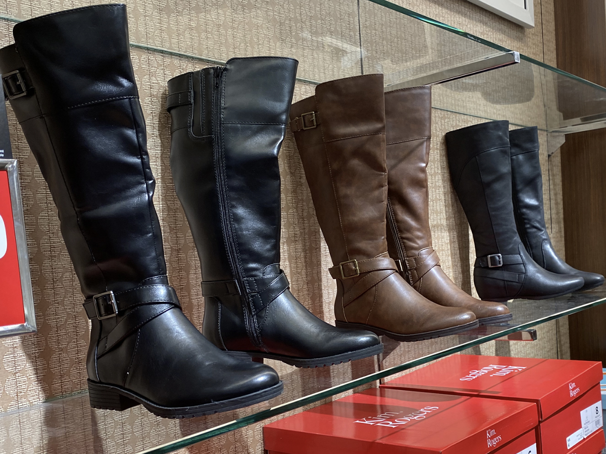 womens tall boots on display in belk store