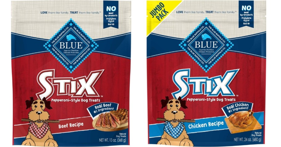 2 bags of Blue Buffalo Stix Natural Soft-Moist Dog Treats