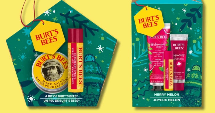 Burt's Bees gift sets in holiday packaging