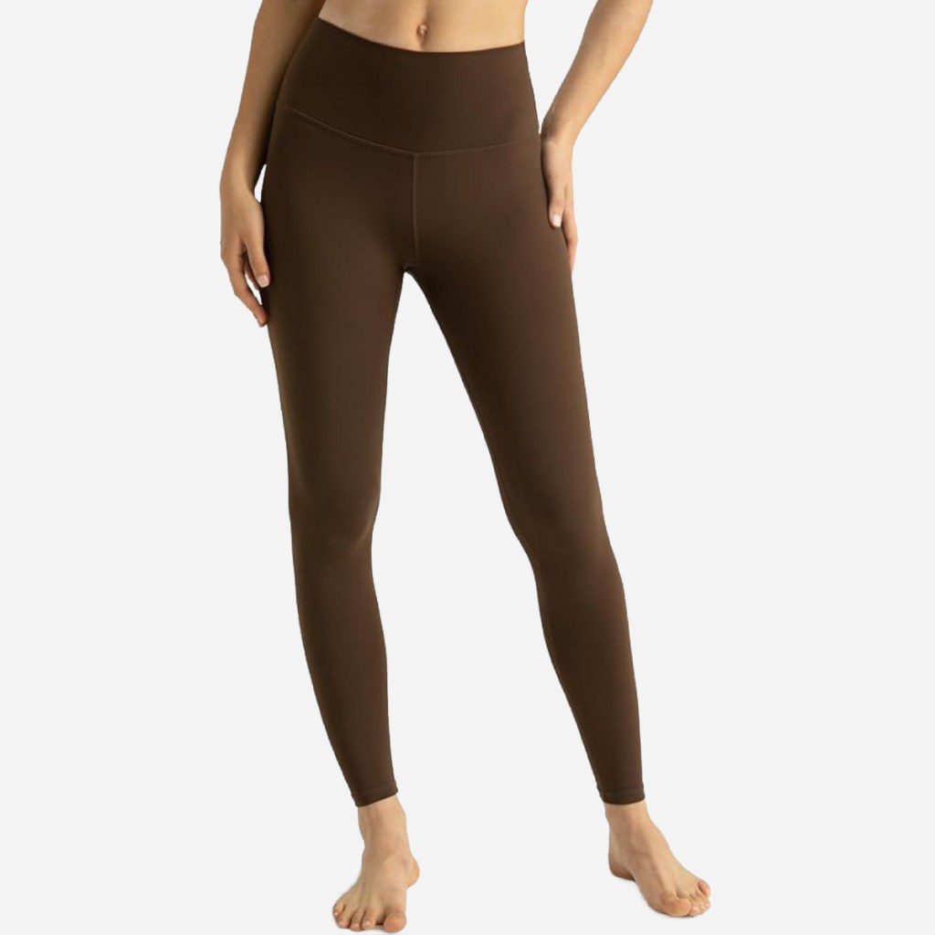 woman in brown leggings