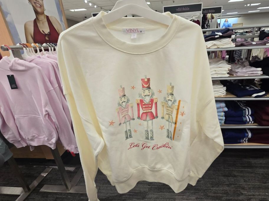 Vinyl Threads Women's Nutcracker Fleece Graphic Sweatshirt in store