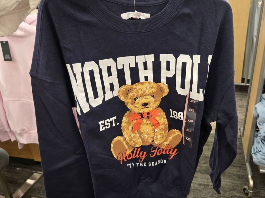 Grayson Threads Women's North Pole Teddy Bear Graphic Sweatshirt in store