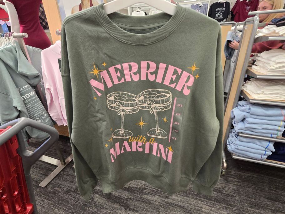 Grayson Threads Women's Merry Martini Graphic Sweatshirt in store