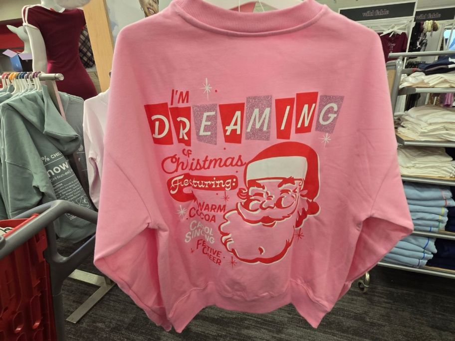 Skinnydip Women's Dreaming Santa Fleece Graphic Sweatshirt in store