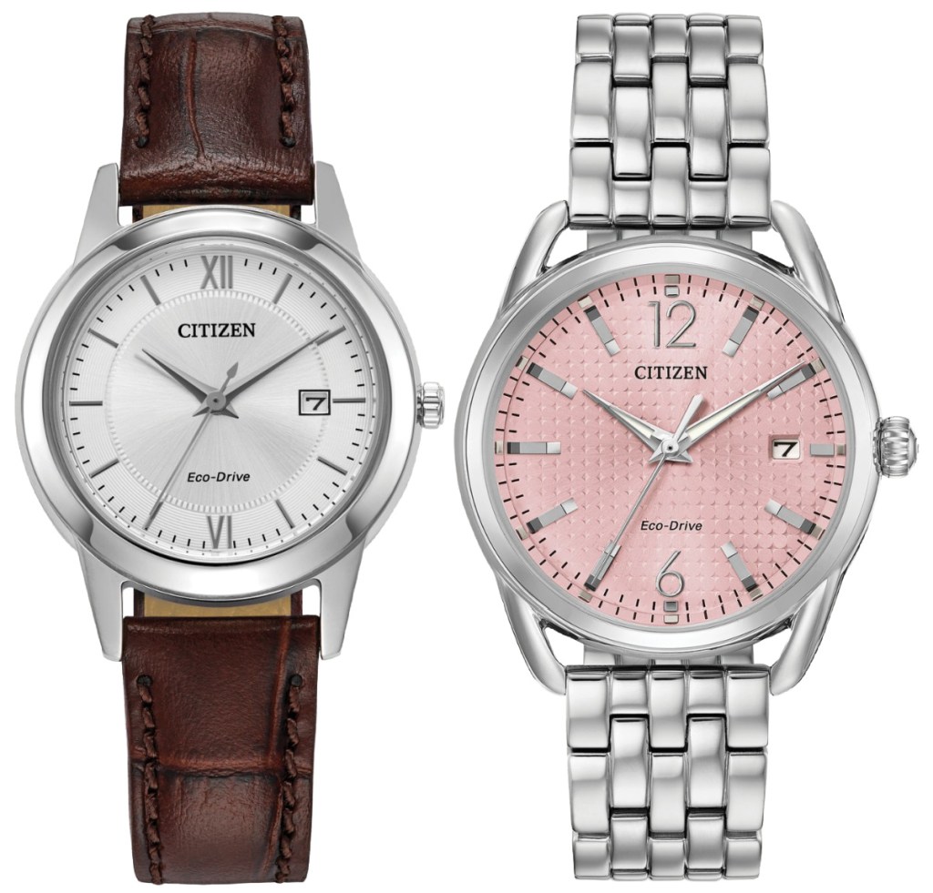 womens brown classic and pink metal watches