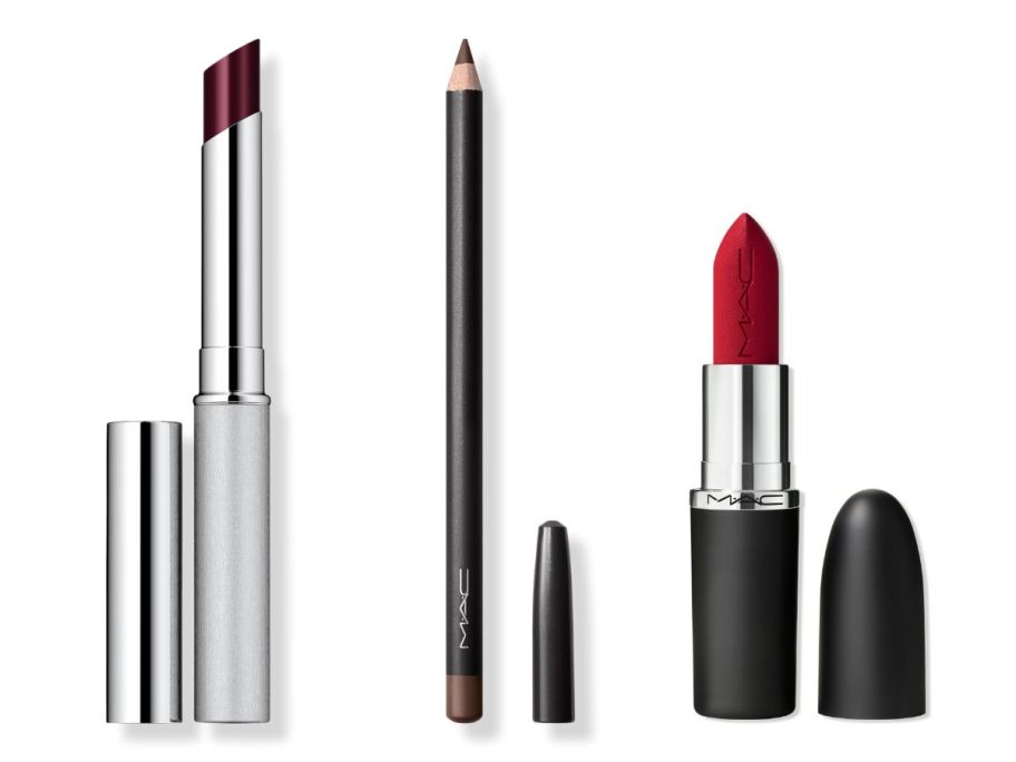 clinique and mac lipstick stock images