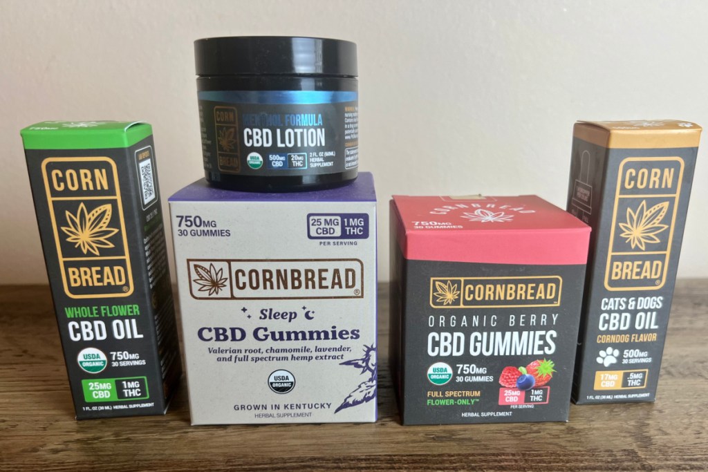 boxes of CBD products stacked