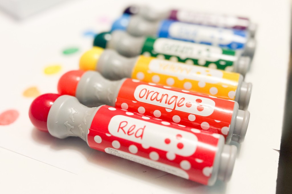 rainbow colored dot markers