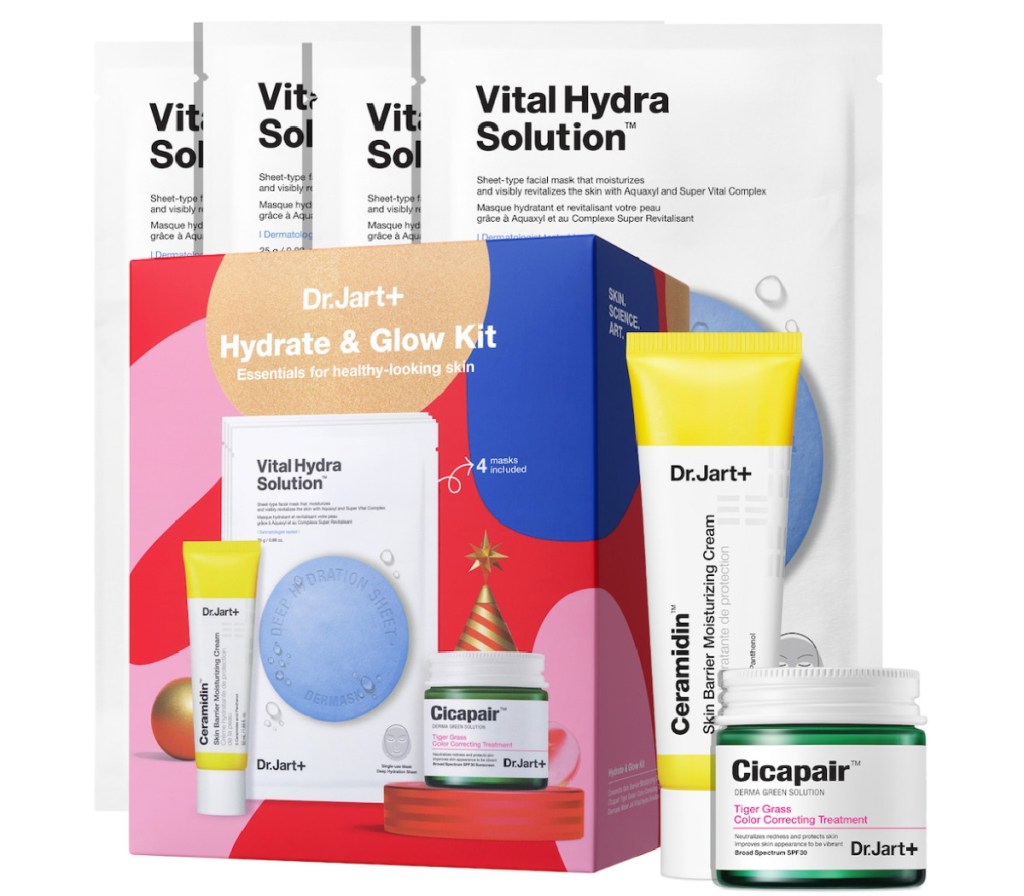 various skincare items in a kit
