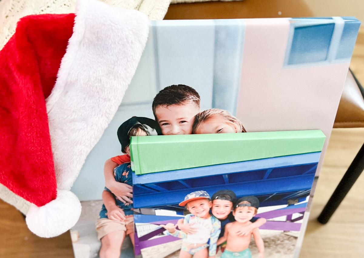 canvas prints with santa hat on it