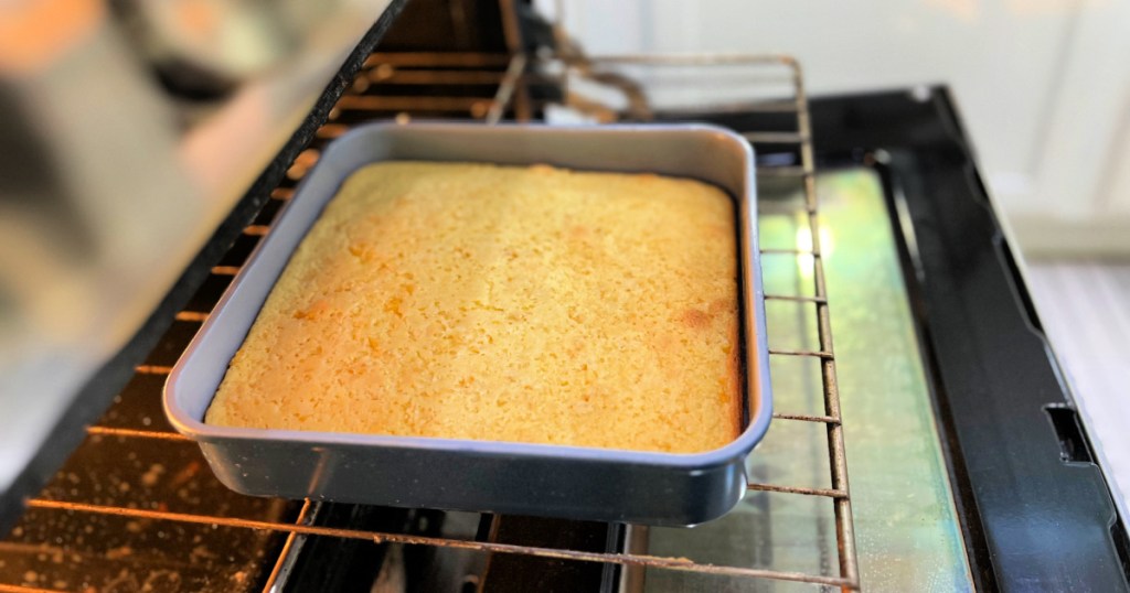 easy cornbread casserole in the oven
