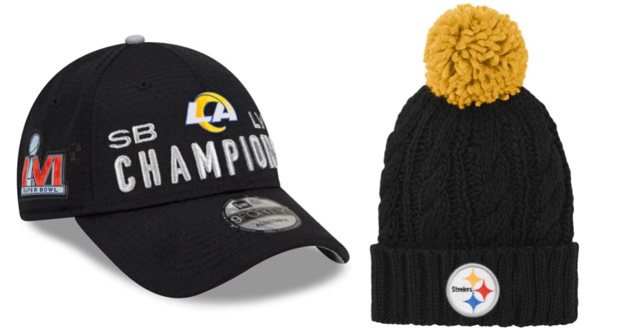 two black nfl hats