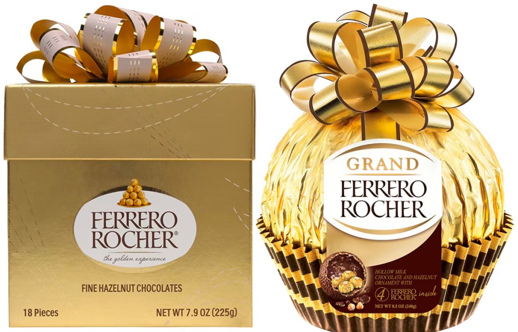 two ferrero rocher candy boxes