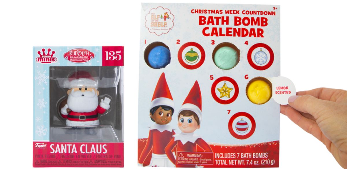 funko pop santa and elf on a shelf advent calendar