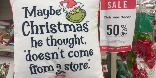 50% OFF Hobby Lobby Grinch Decor Clearance | Throw Pillows, String Lights, Mugs, & More