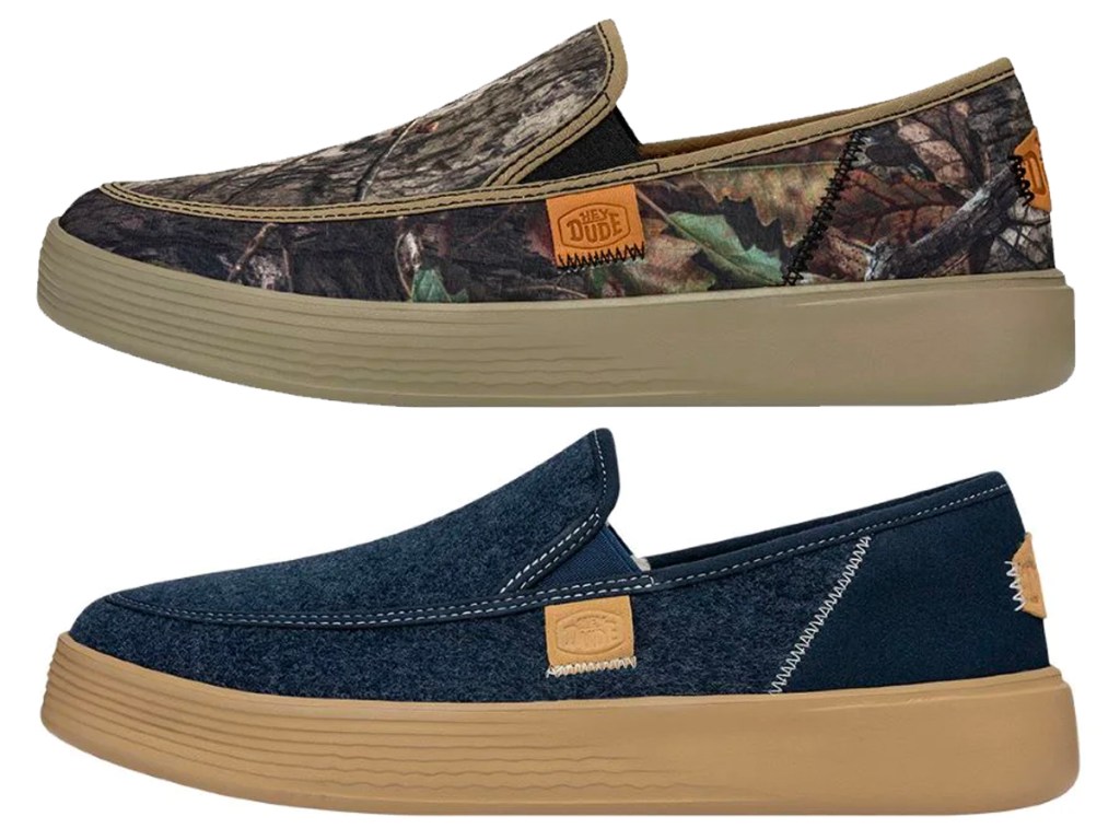 camo and blue heydude mens shoes