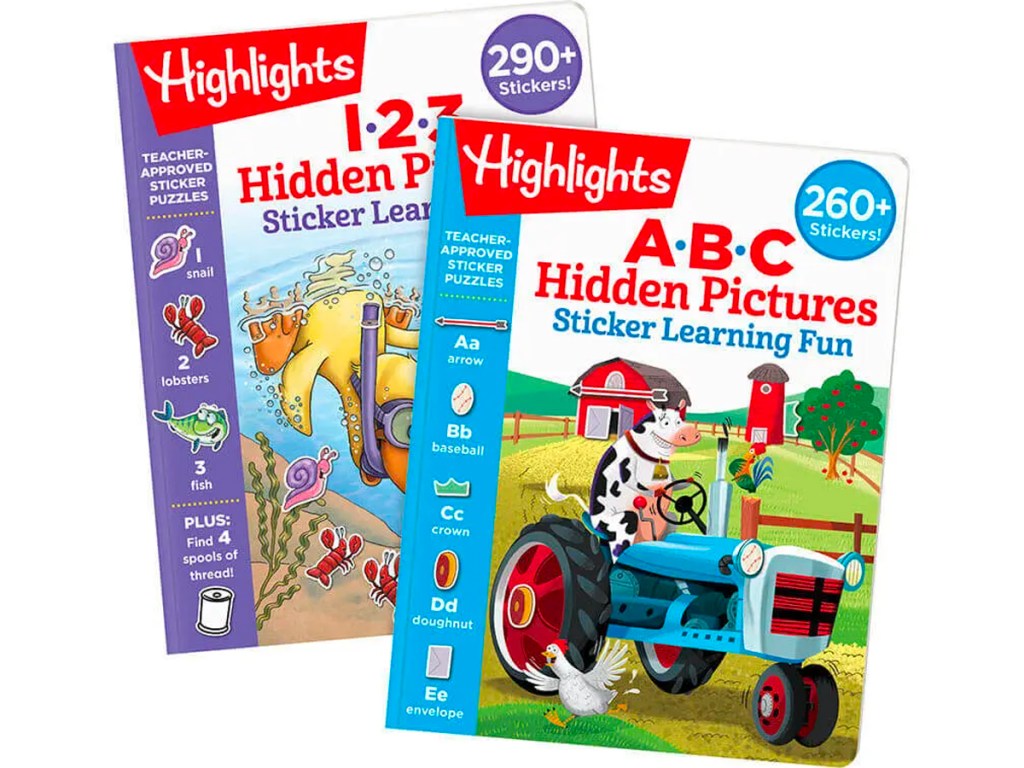 abc and 123 highlights sticker books 