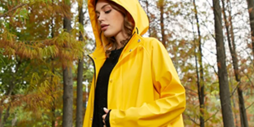 Women’s Hooded Long Rain Jacket Just $29.70 on Amazon (Reg. $96) – L.L. Bean Lookalike!