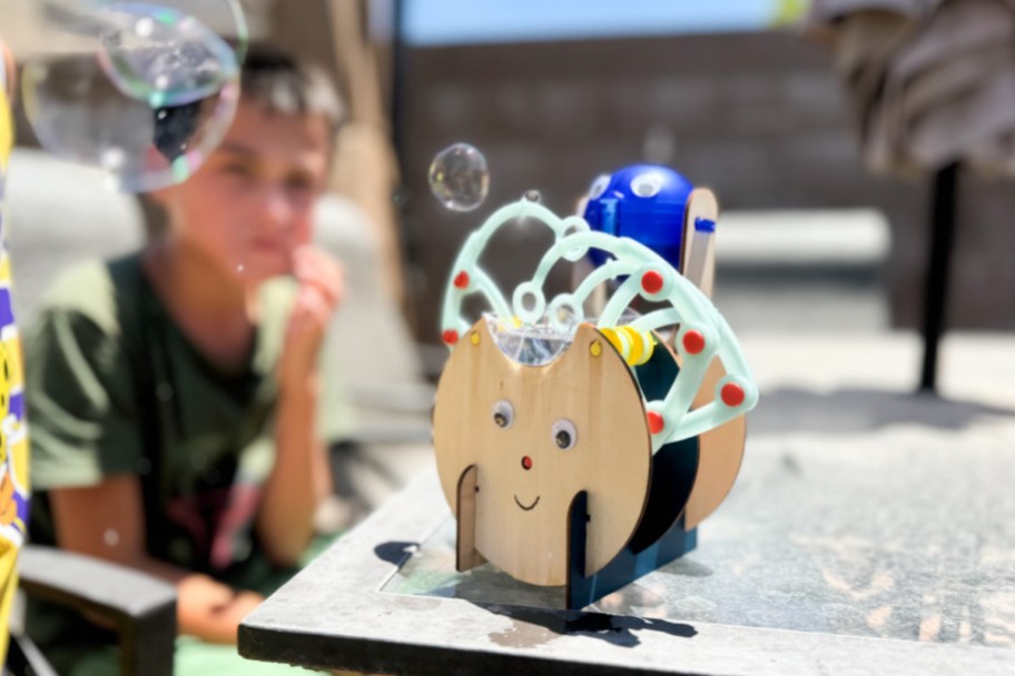 homemade bubble machine outside