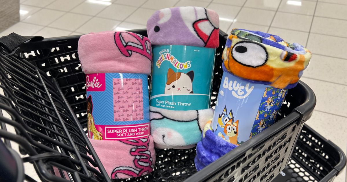 Kids Character Throws Just 7.99 on (Barbie, Squishmallows