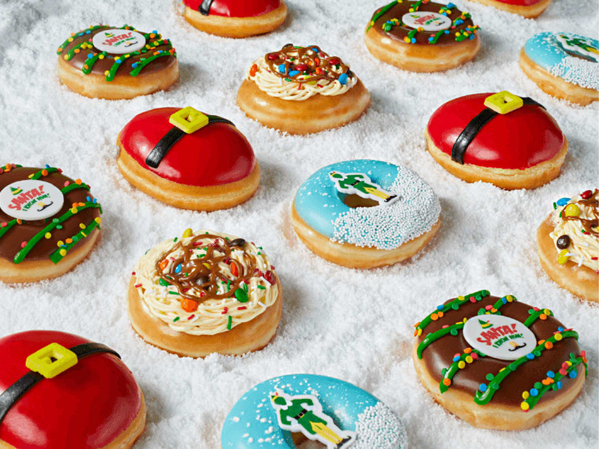 Sweet Treat Alert: Free Krispy Kreme Elf Collection Doughnut with ANY Purchase + Sugar Cookie Lattes Return