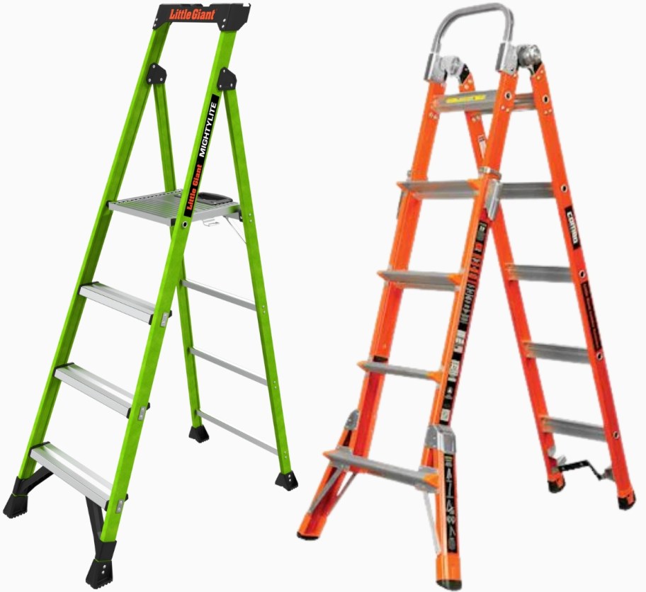 two 6 foot expandable ladders