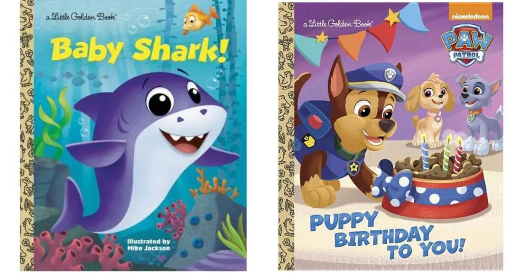 Baby Shark and Paw Patrol Puppy Birthday Little Golden Books