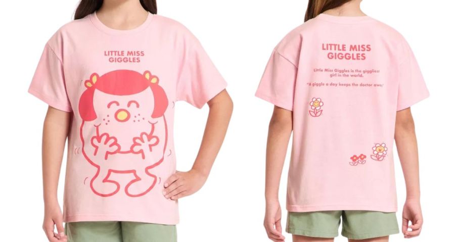 girl wearing little miss tee