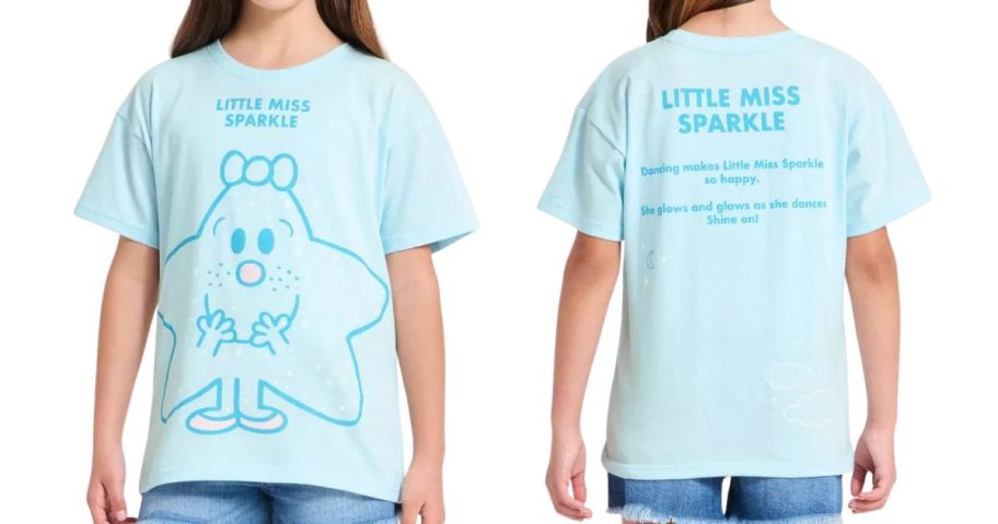 girl wearing little miss tee