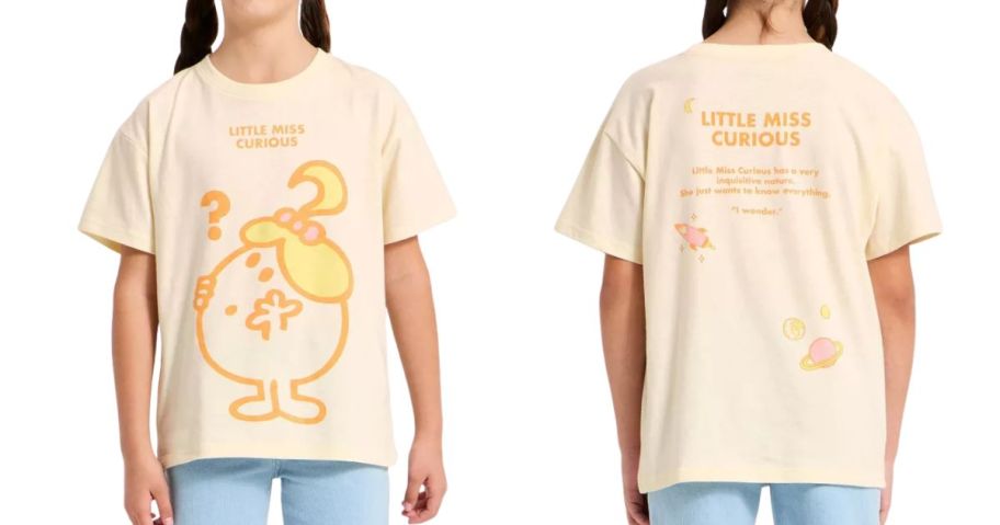 girl wearing little miss tee